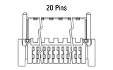 Abmessung Zero8 Plug gewinkelt 20-polig
