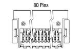 Abmessung Zero8 Socket gewinkelt 80-polig