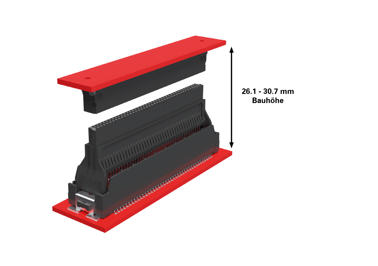 Elektronisches Bauteil, Schwarz-Rot.