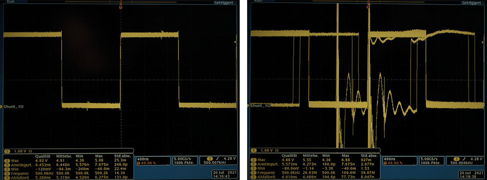 Burst geschirmt und ungeschirmt Screen